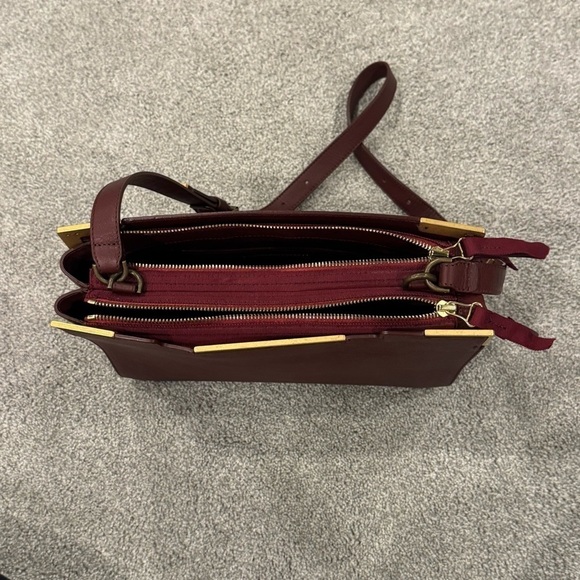 Lanvin Burgundy Leather Shoulder / Crossbody Bag Gold Hardware EUC - Picture 5 of 15